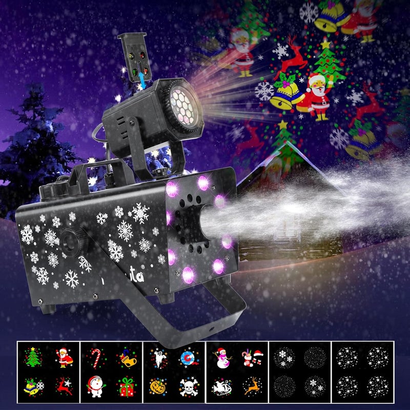 HAKUTA Store Upgraded 800W Snow Machine with 8 LED RGB Lights, LED Projection, and 2 Wireless Remotes, Perfect for Christmas, Halloween,Parties, Wedding and DJ Stage - Image 3